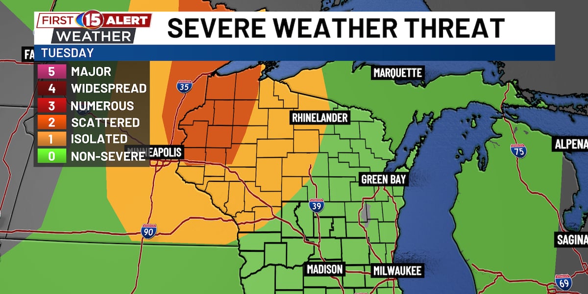 Spotty Storms Tonight, Pleasant Late Week