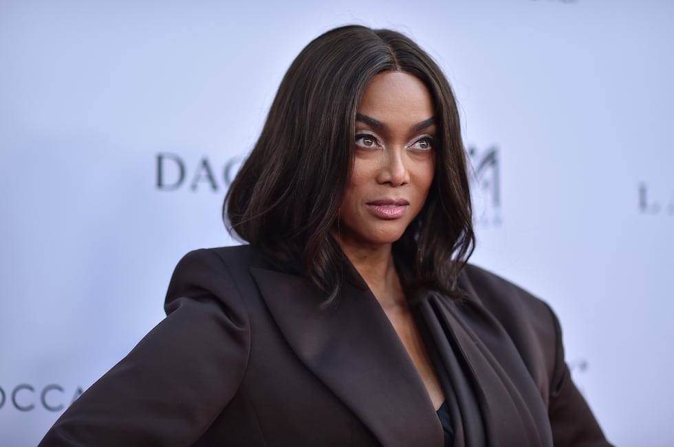 FILE - Tyra Banks arrives at an event, April 24, 2025, in Beverly Hills, Calif.