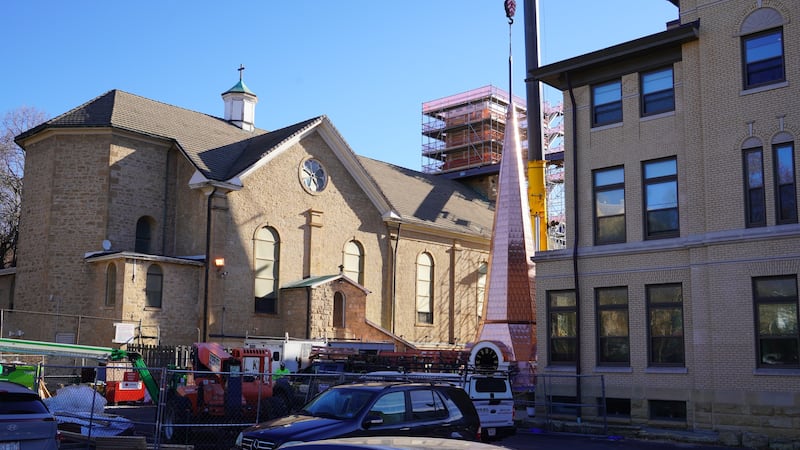 It’s a new beginning for Holy Redeemer Church in downtown Madison as crews lowered a new...