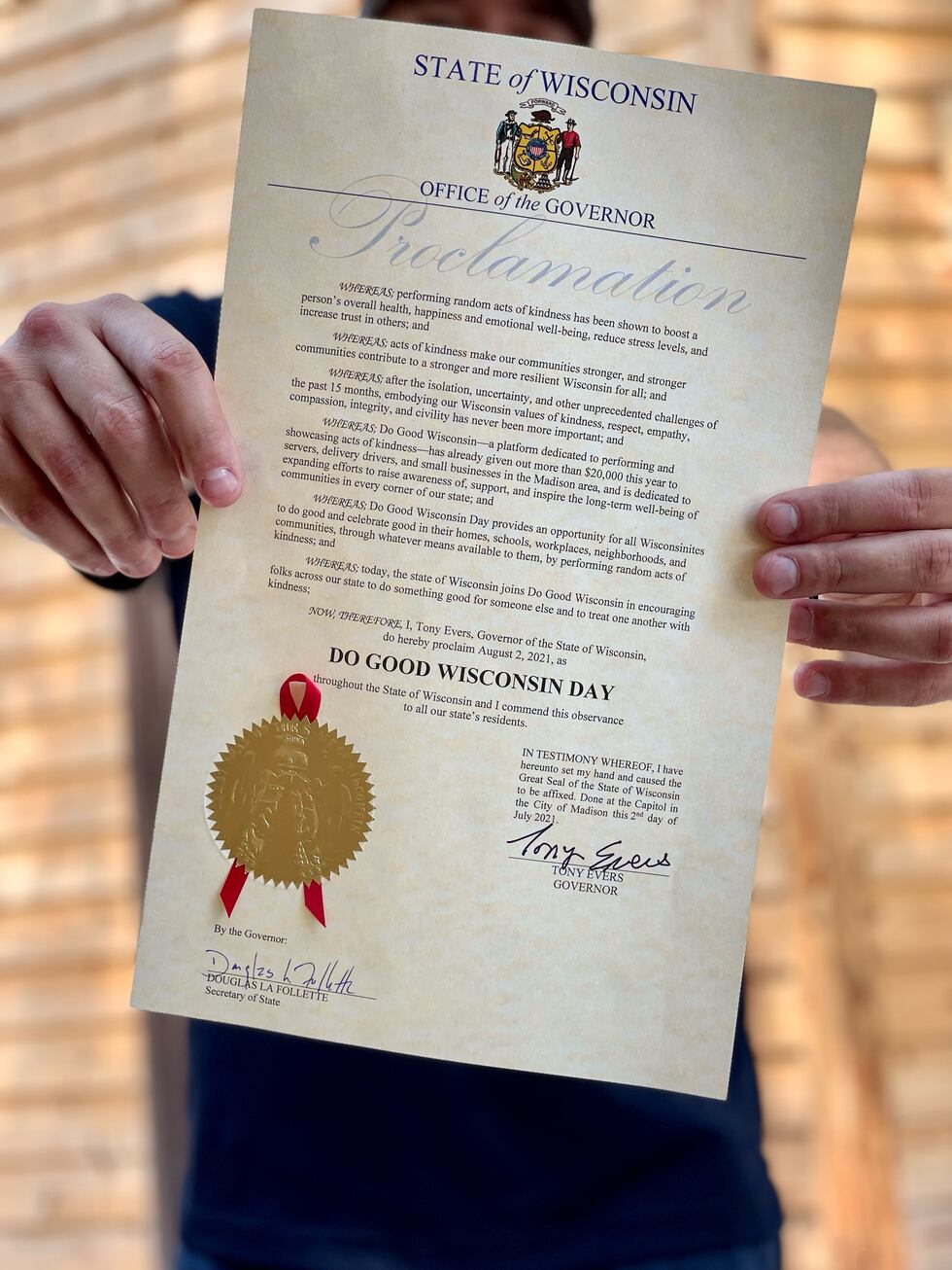 Do Good Wisconsin Day Proclamation