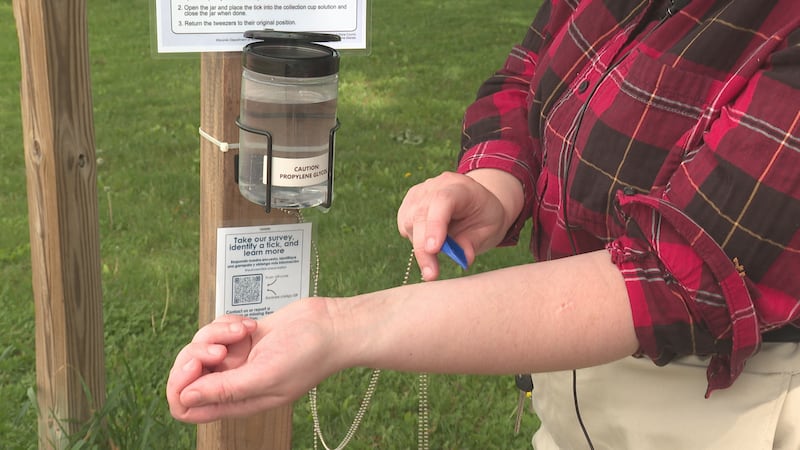 Free stations at three county parks offer tools to check for and remove ticks