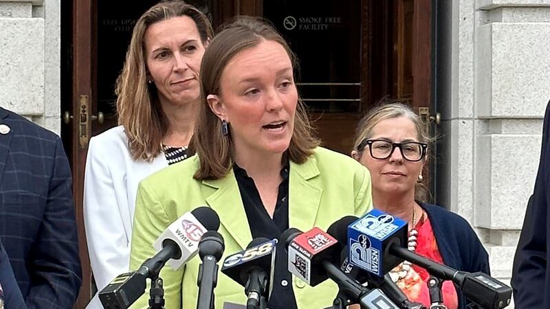 FILE - Wisconsin Democratic Assembly Minority Leader Greta Neubauer speaks at a news...