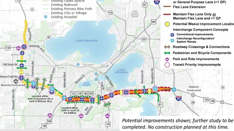 Proposed roadmap of changes for the future of the Beltline (DOT).