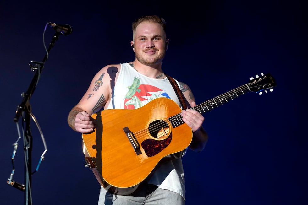 Zach Bryan performs during day one at the Windy City Smokeout festival on Thursday, July 13,...