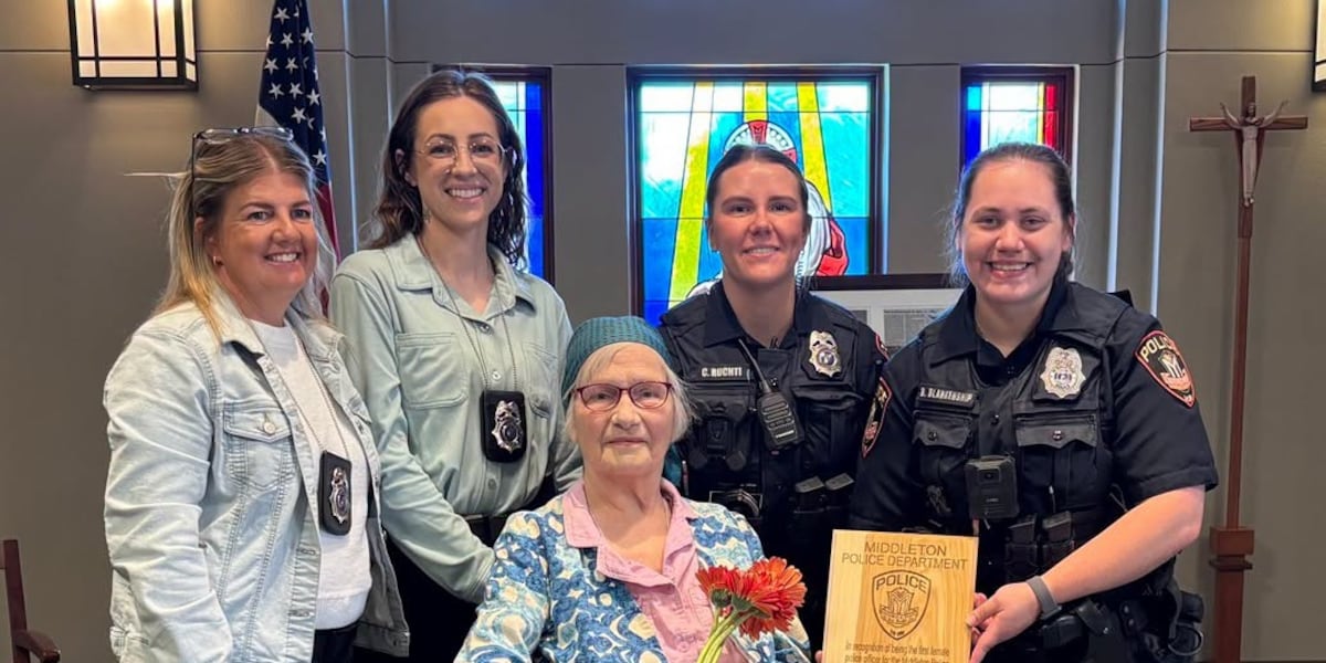 Middleton Police visit Dustin Lewis Bitter, the department’s first female officer