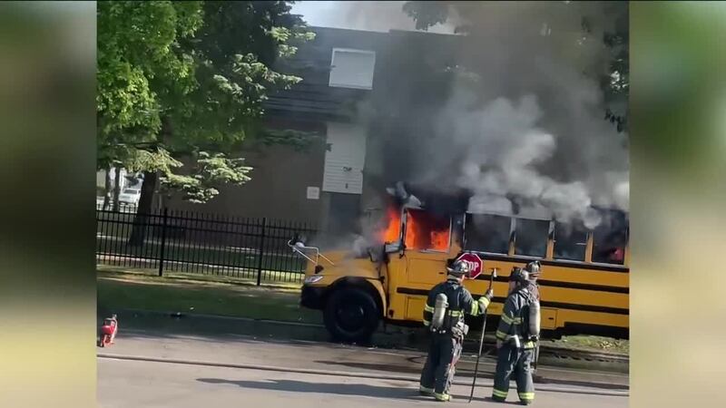 Milwaukee school bus engulfed in flames after driver safely evacuates ...