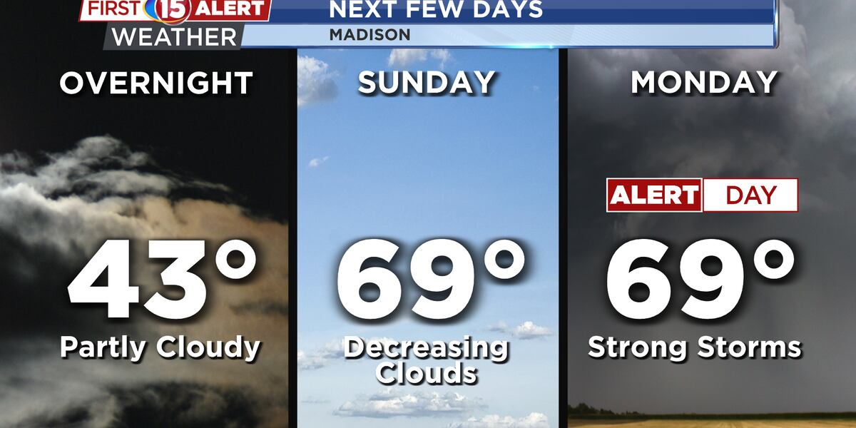 Major Move Alert FIRST ALERT UPDATE - Storms move back in for Monday