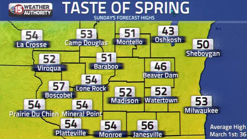 April Spring Wisconsin Spring-like Sunday - Very warm, dry start to March
