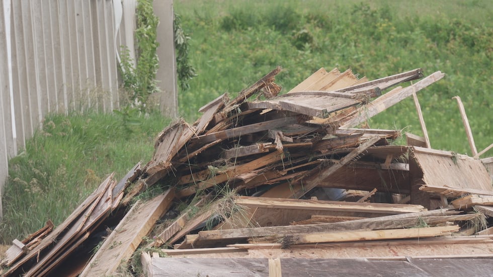 A salt shed in Ridgeway was destroyed in the storm, one of multiple structures damaged in Iowa...