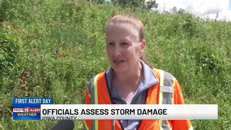 The National Weather Service and Emergency Management are in Iowa County on Thursday surveying...