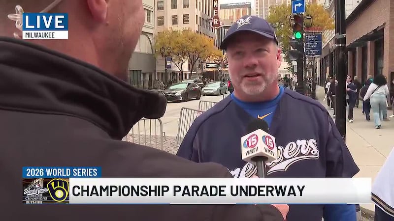 The Brewers are making their way down the streets of Milwaukee.